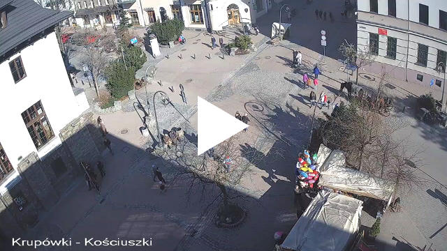 Kamera z widokiem na Krupówki Kościuszki z Karczmy Zapiecek w Zakopanem