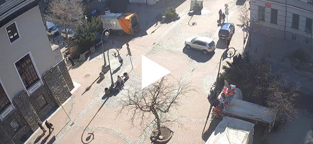 Widok z kamery na skrzyżowanie Krupówki z Kościuszki w Zakopanem